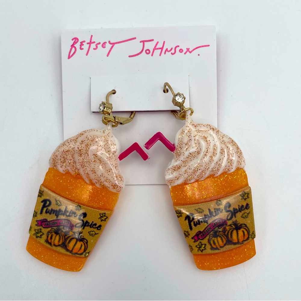 Betsey Johnson Pumpkin Spice Earrings NIB